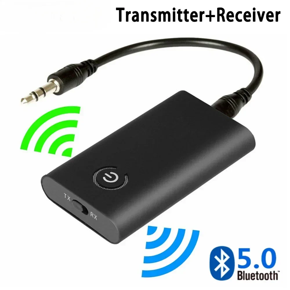 

2 in 1 Wireless Bluetooth 5.0 Transmitter Receiver Chargable Audio Adapter For TV PC Car Speaker 3.5mm AUX Hifi Music