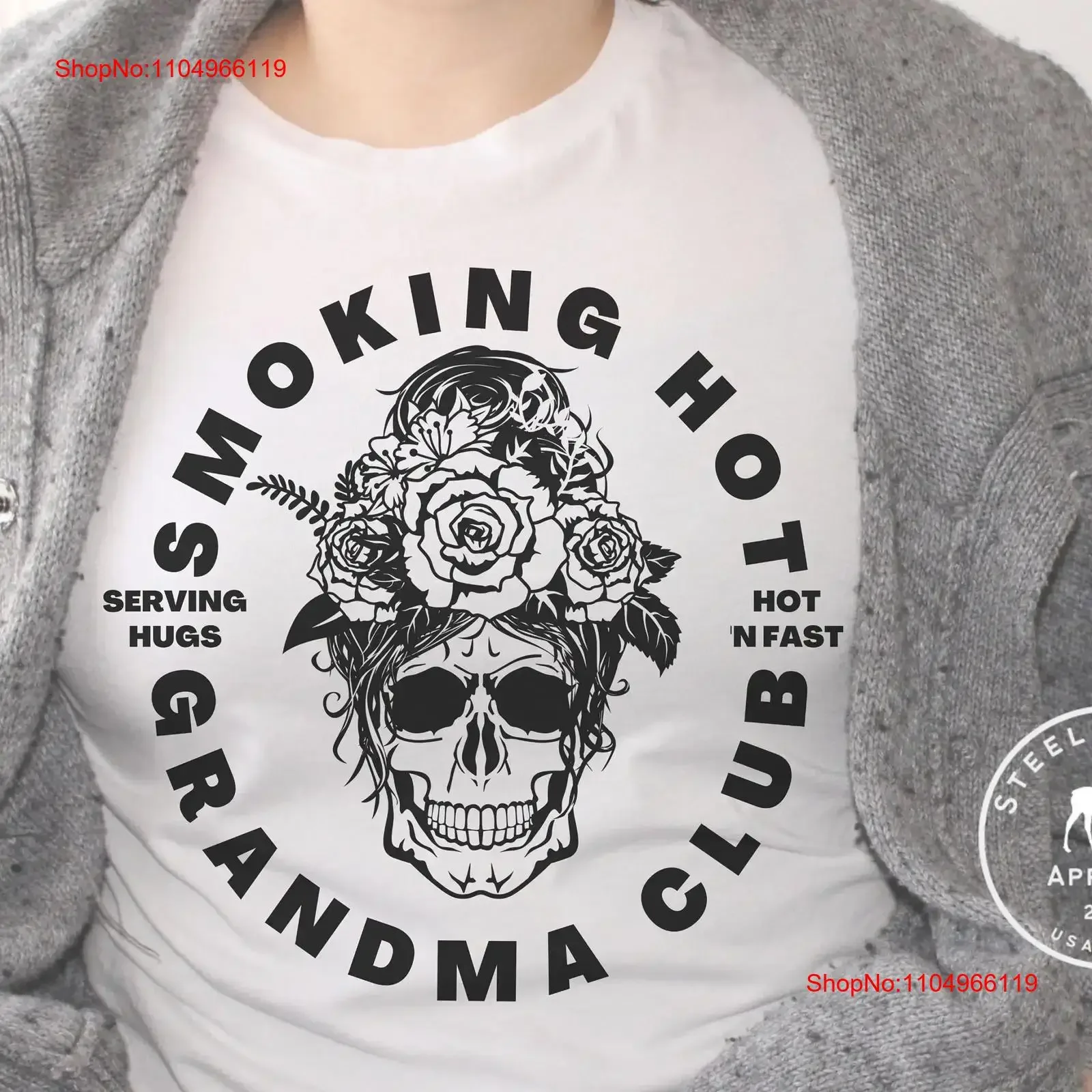 

Smoking Hot Grandma Club T shirt GIft Funny Pregnancy Announcement New vintage Washed Unisex Comfortable Casual streetwear