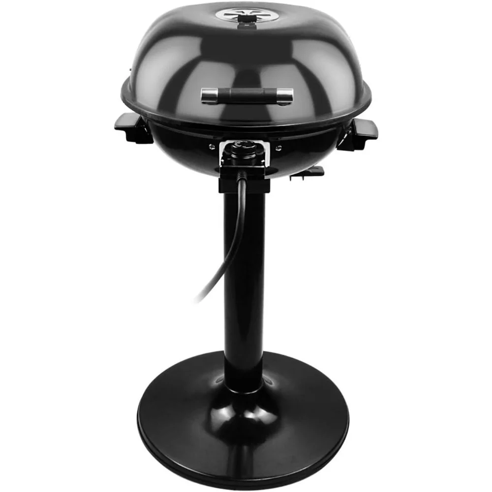 1600W Indoor Outdoor Electric Grill, Electric BBQ Grill, Portable Removable Stand Grill, Black