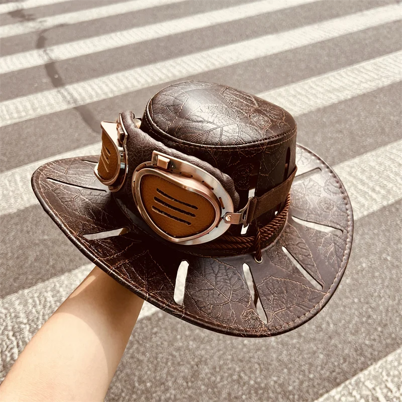 

Аниме-костюм STEEL BALL RUN JOJO SBR: шляпа Гироскопа Зеппели, очки, унисекс, ретро-ковбойская шляпа, кепка, аксессуары для костюма на Хэллоуин, реквизит