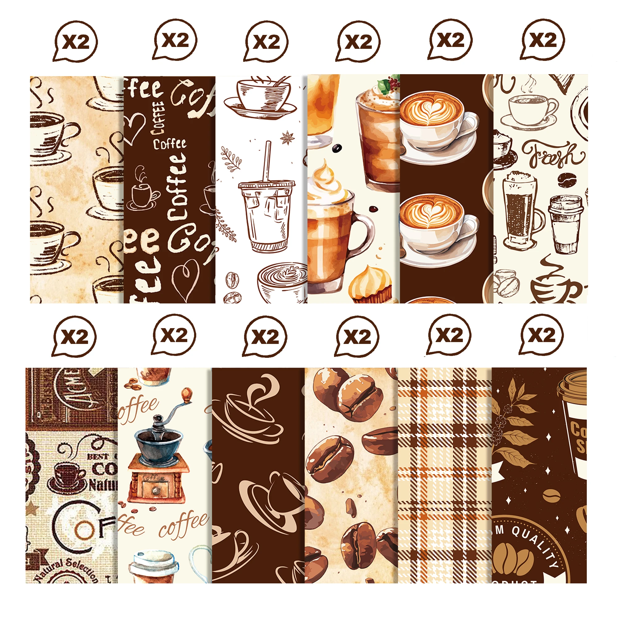 ヴィンテージコーヒーパターン和紙テープとスクラップブッキング - Art And Craft Photos のレビューと価格