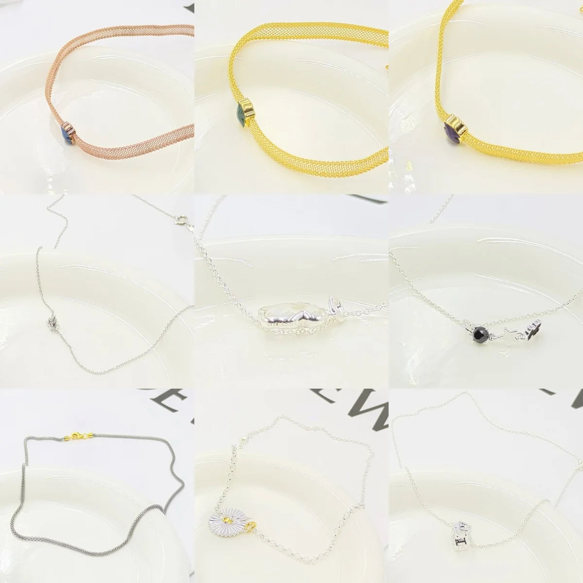 

Cat accessories 925 silver gold-plated titanium steel strap necklace luxury faceted crystal pendant high quality gift for girls