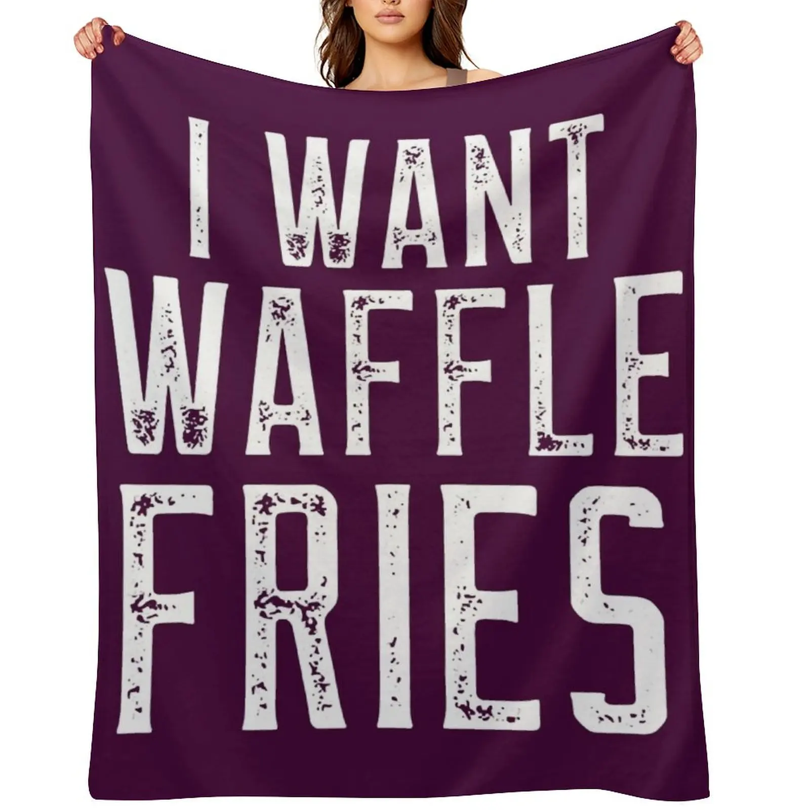 

I Want Waffle Fries Throw Blanket blankets ands Bed Fashionable Picnic Sofas Blankets