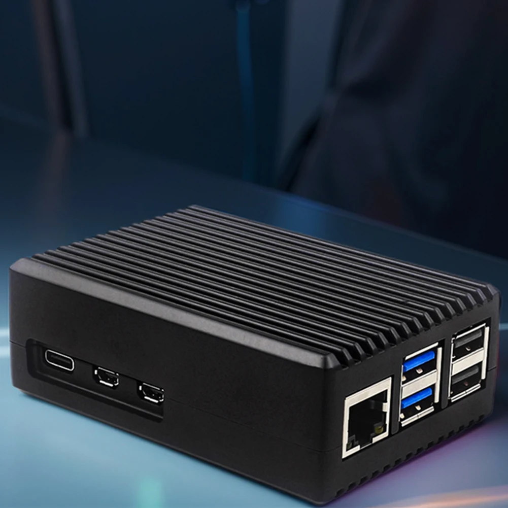 

Металлический корпус с активным охладителем Pi 5. Корпус из алюминиевого сплава. Корпус охлаждения радиатора с вентилятором радиатора для Raspbery Pi 5.