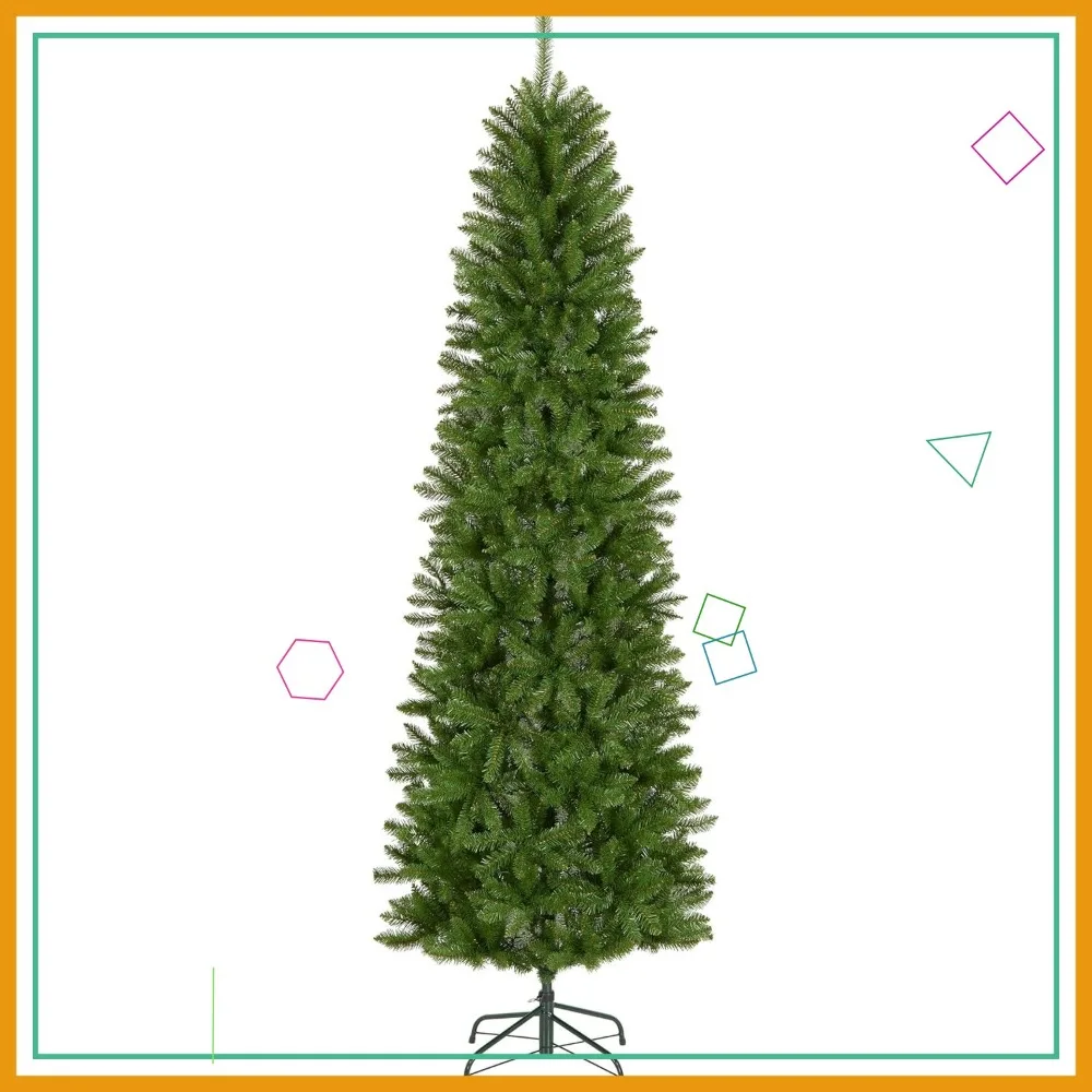 

7.5 ft Slim Artificial Christmas Tree with 1,075 Tips, Metal Stand, Easy Setup and Storage
