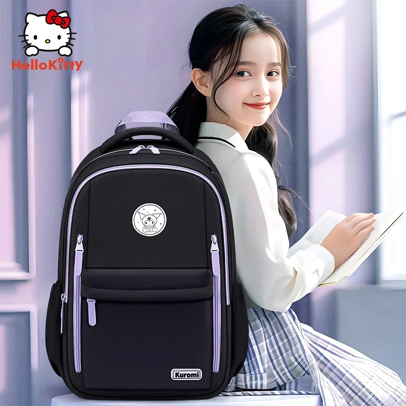 Miniso Latest Kuromi Pochacco Schoolgirl Cartoon Schoolbag Elementary Student Grade 3-6 Pupils Large Capacity Backpack Girl Gift