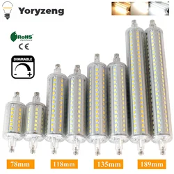 Lâmpada bulbo de milho dimmable led, luz de inundação r7s, luzes home, ac 220v, 240v, j78, j118, j135, j189, 78mm, 118mm, 135mm, 189mm