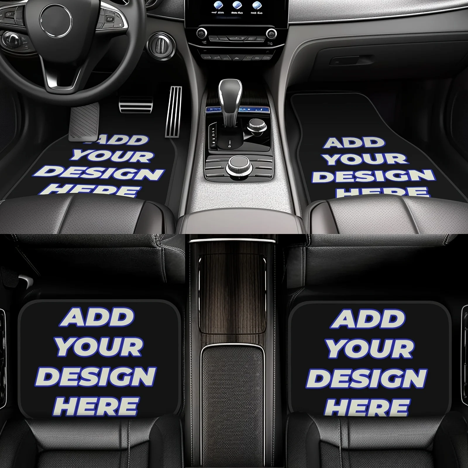 Custom Car Crystal Velvet Floor MATS 4pcs Set, Personalized Universal Car Floor MATS Add Your Photos, Images, Logos, Text, Custo