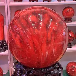 4-13CM Smelting Stone Quartz Treat Sphere Healing Red Crystal Balls For Meditation