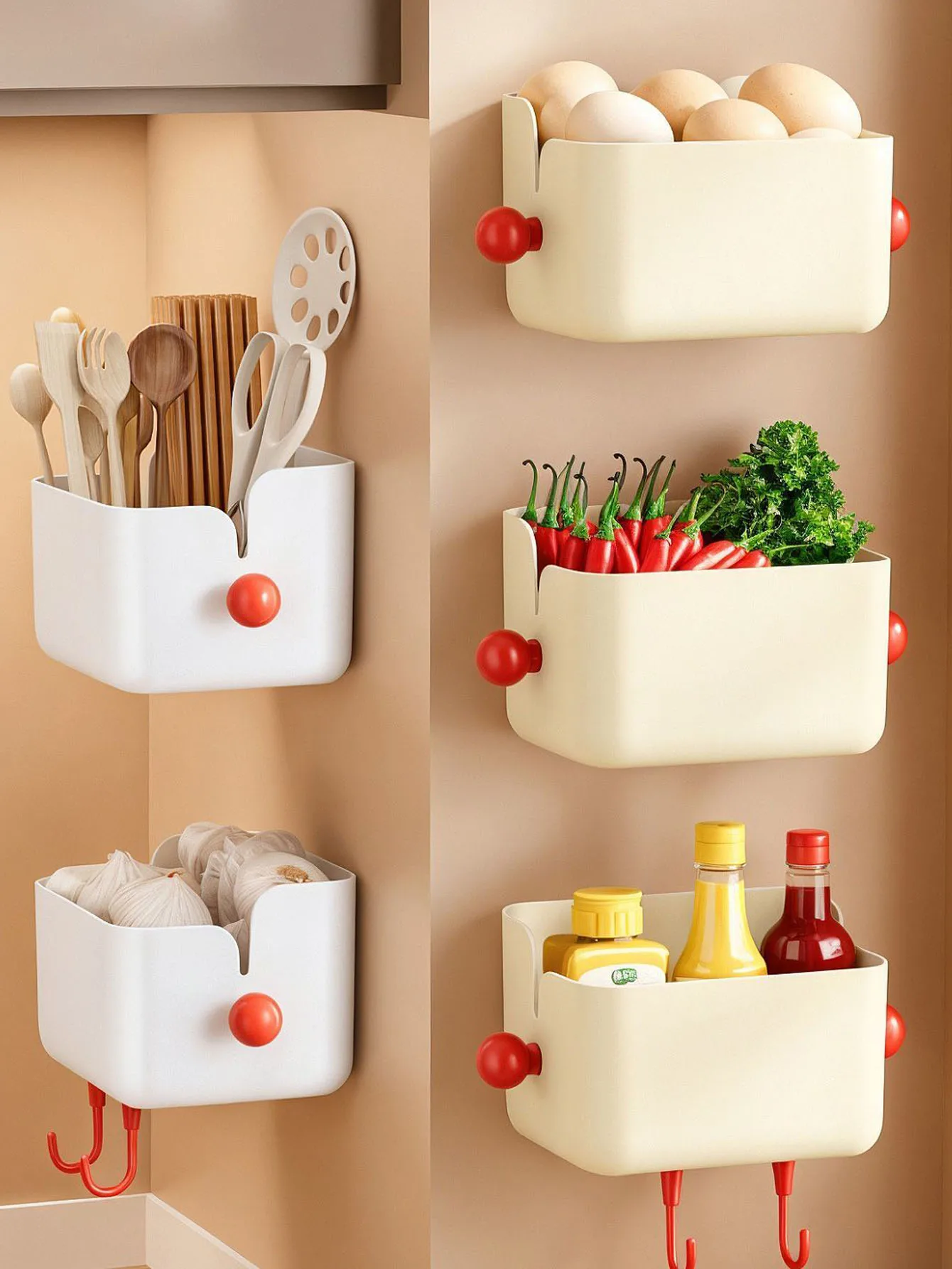 Dopamine Bathroom Kitchen Storage Rack Adorable No-Drill Wall-Mounted Sink Vanity with Toilet Storage Shelves