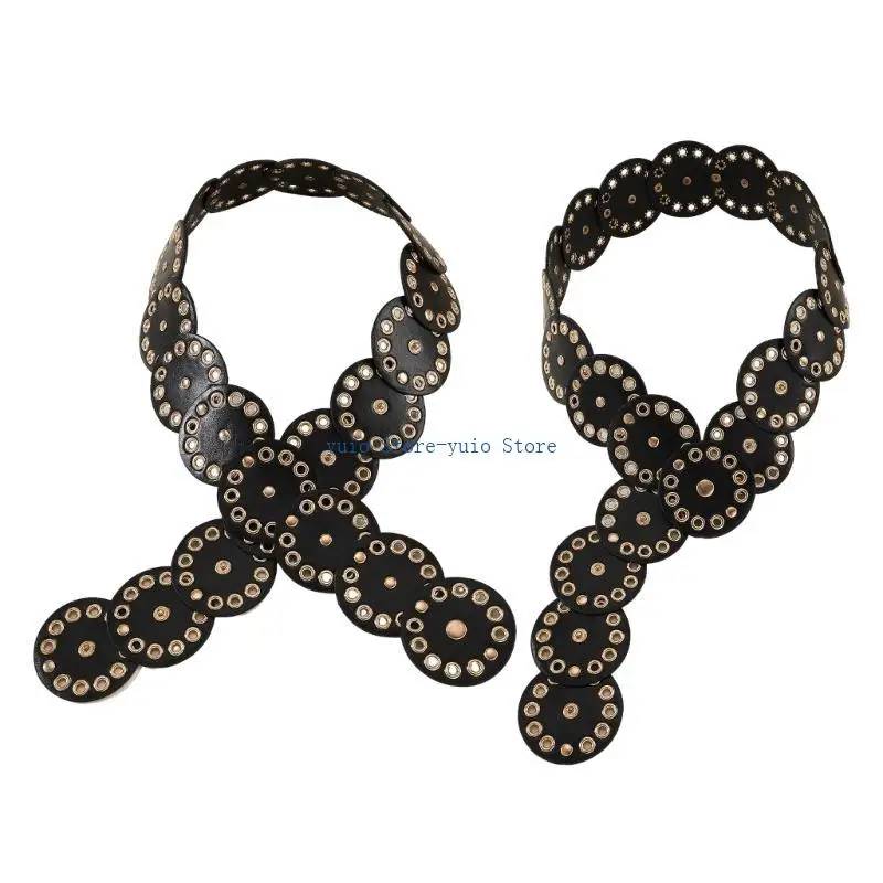 X7XB Waist Belt Chain Idol Costume Belt for Wrap Dress Halter Dress Wide Belt