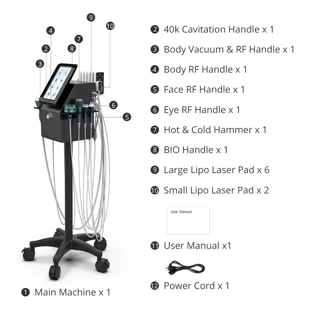 Pro 9-in-1 40k Ultrasonic Cavitation Machine For Body Contouring & Facial Care