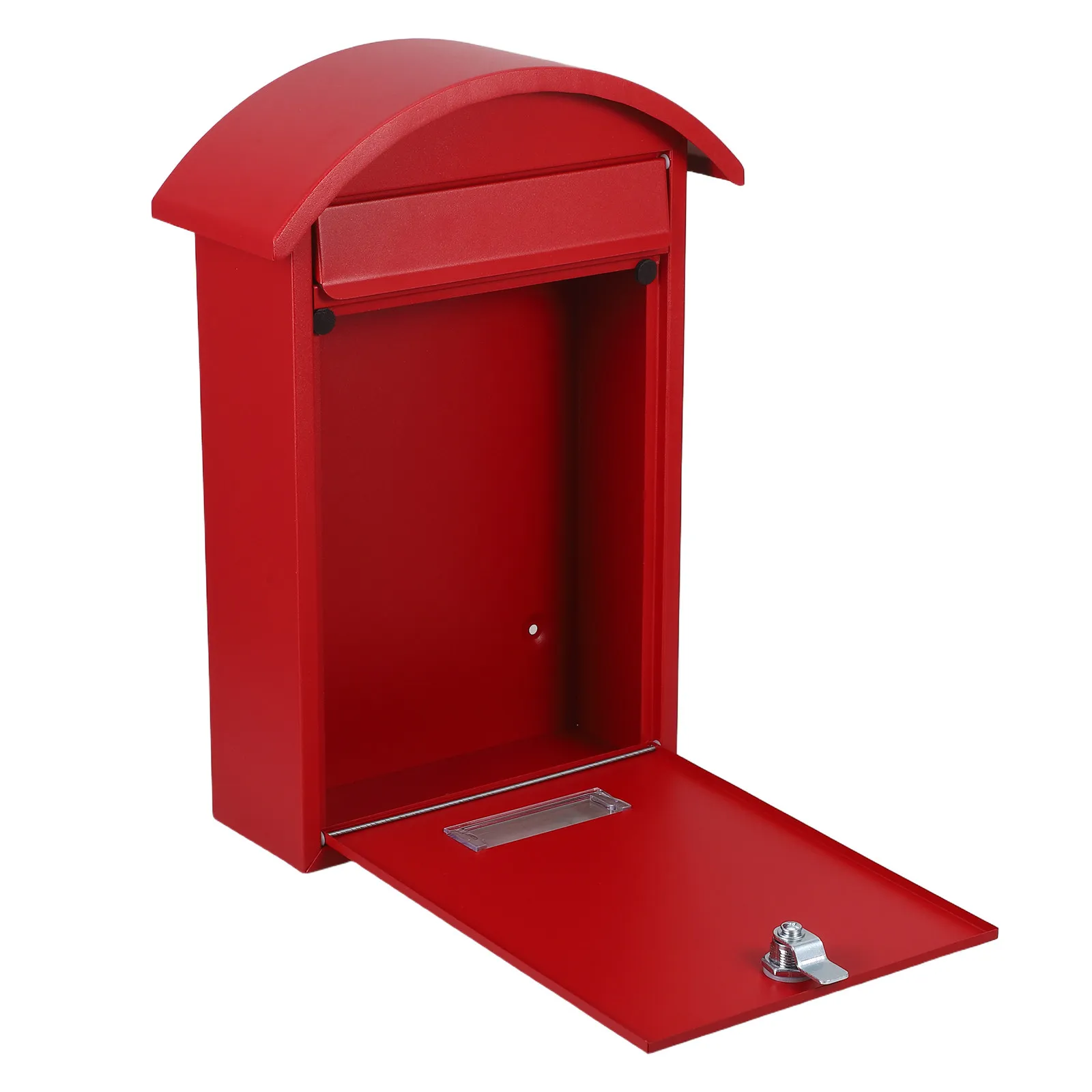 Red Lockable Wall Mailbox 14x10x4 Modern Security Letter Box Spacious Outdoor Office Home Wall Mount Mailbox Locking Letter Box