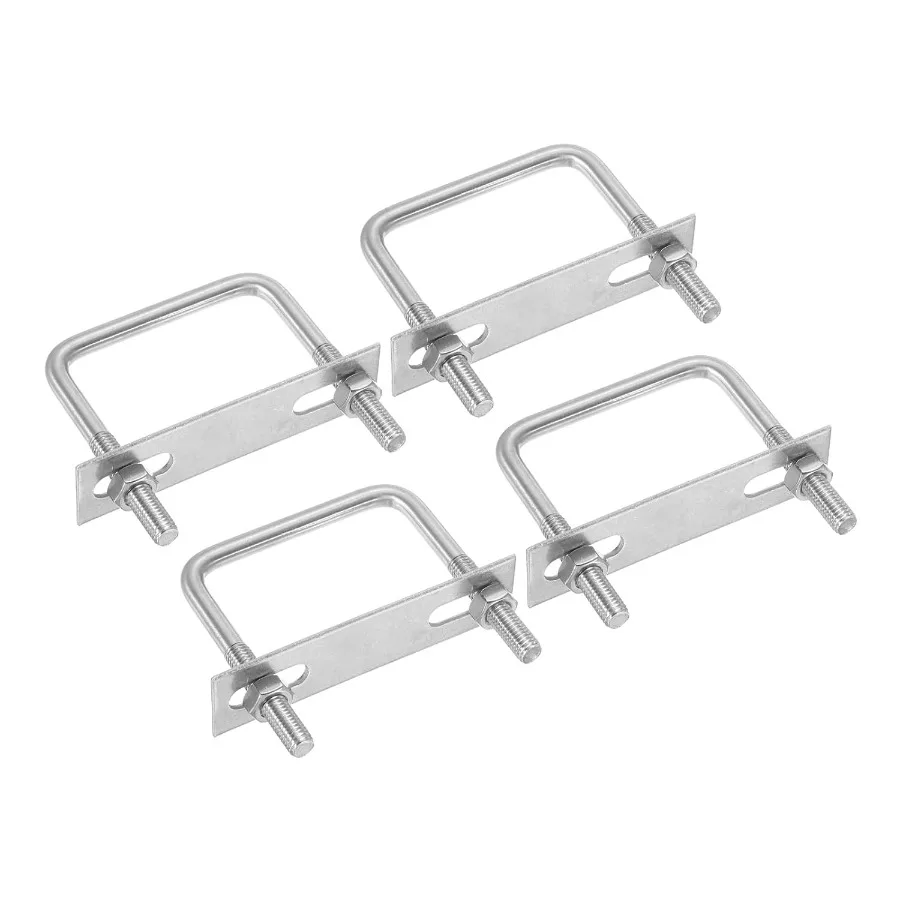 

Комплект квадратных болтов M8x70x70 мм, 4 комплекта квадратных U-образных болтов из нержавеющей стали 304, запасные части с рамочными пластинами и гайками для Sk