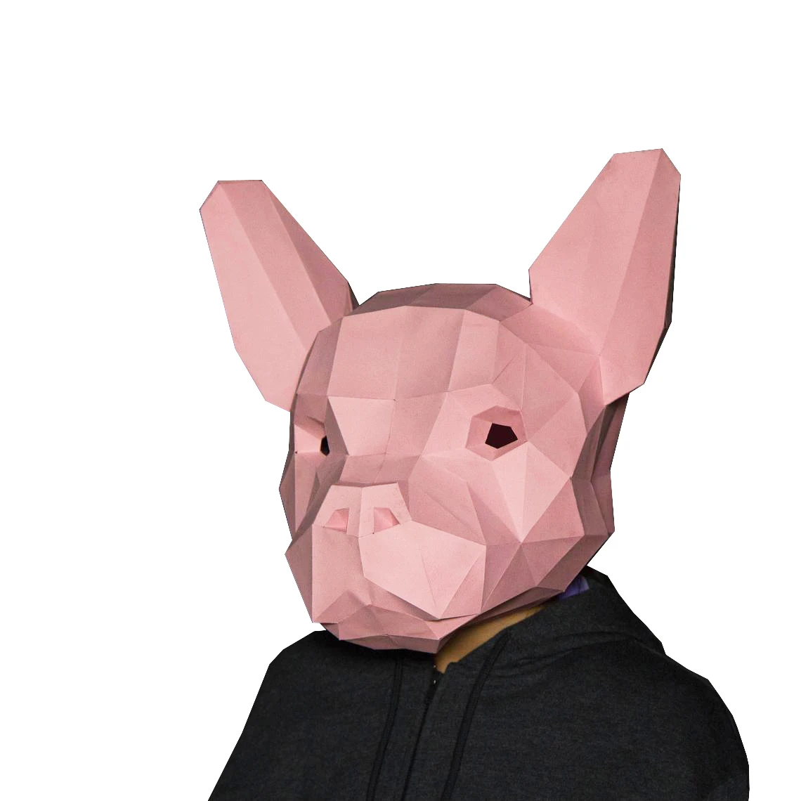 Franse Bulldog Wearable Masker Papieren Model 3D DIY Papercraft Origami Hoofddeksels Fotografie Props Party Prom Prestaties Cosplay