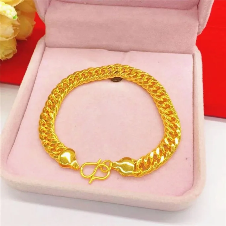 

Модные роскошные ювелирные изделия из настоящего золота 999 24 карата, плоский браслет Boss, классический женский браслет с пряжкой, золотой ювелирный браслет, подарок