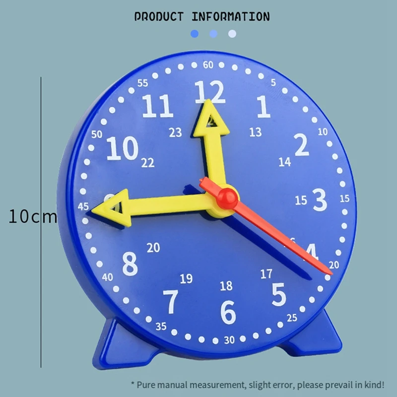 학생 학습 시계 시간 모델, 3 손 연결 24 시계 모델, 4 인치