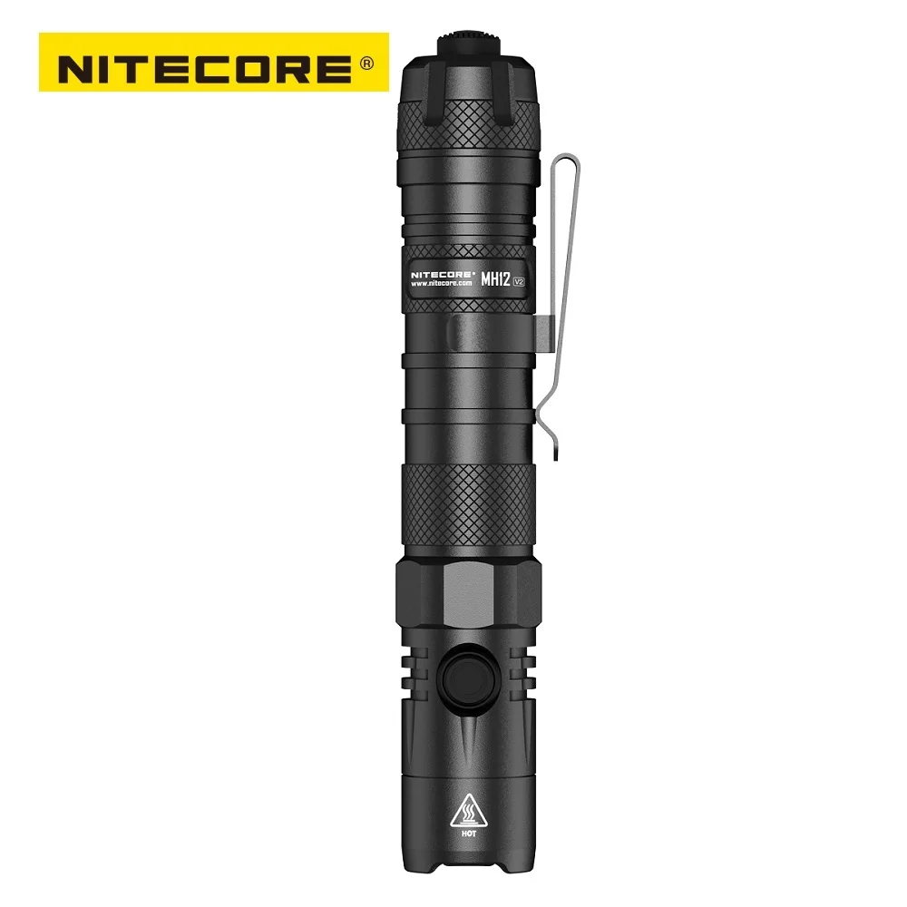 NITECORE MH12 V2 Tactical Flashlight 1200Lumens XP-L2 V6 LED USB-C Rechargeable Military Outdoor Camping with 5000mAh Battery