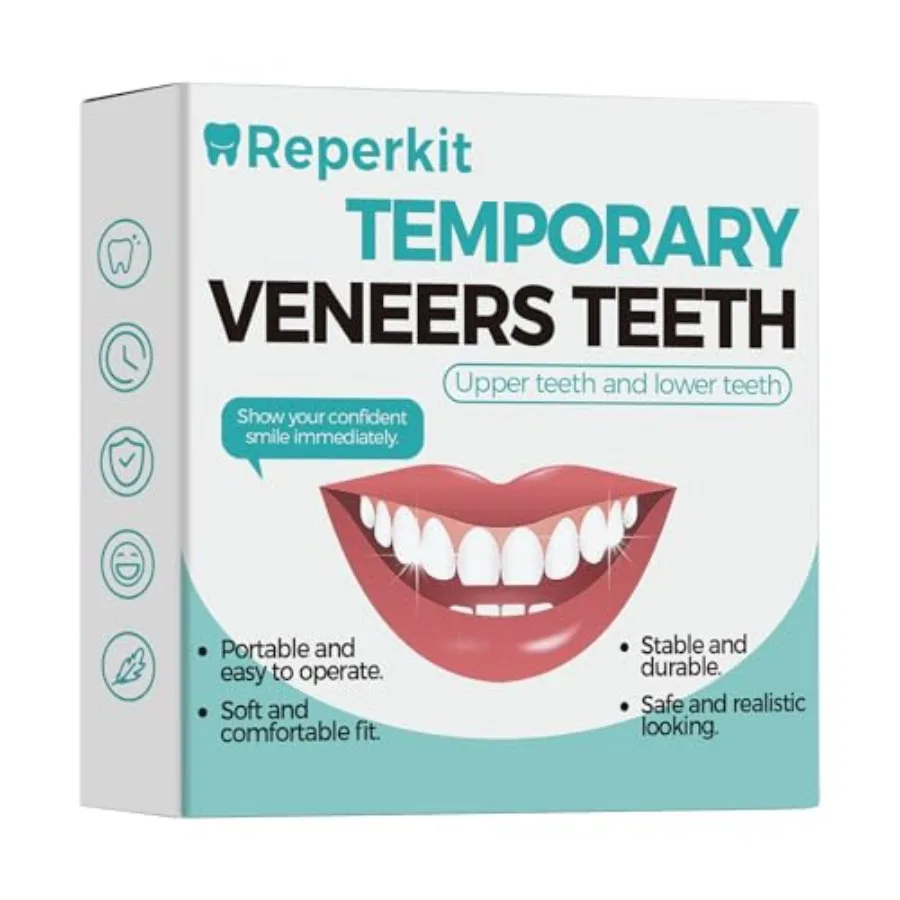 

Temporary Snap on Veneers, Natural Looking False Teeth Dentures for Men and Women, Comfortable Fit for Upper and Lower