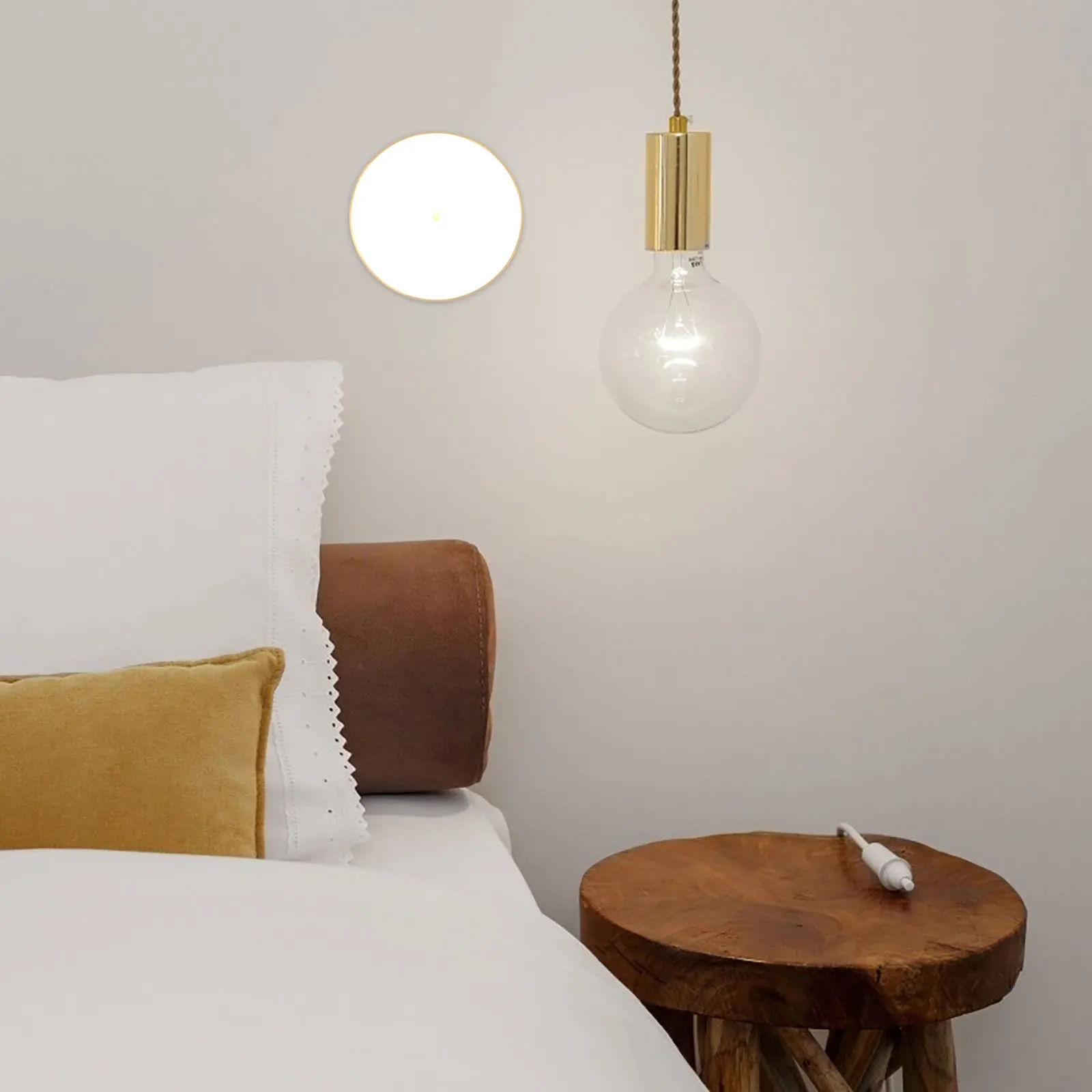 

Body Sensing Night Light Automatic Bedroom Wall Lamp Abs Material Warm Small Size Removable Simple Installation Eye Protection