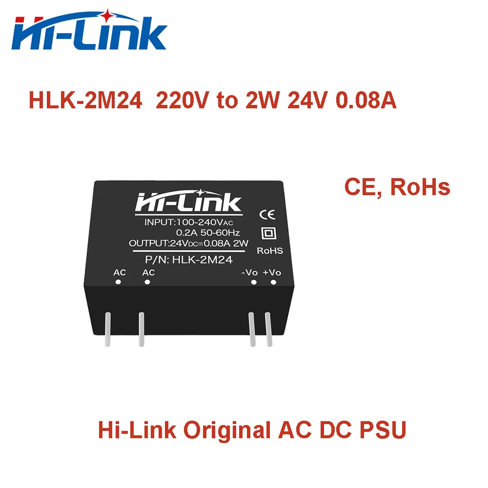 Free Ship Hi-Link Original 3000Vac Isolated 24V 2W 100~240Vac AC-DC Power Supply Module HLK-2M24