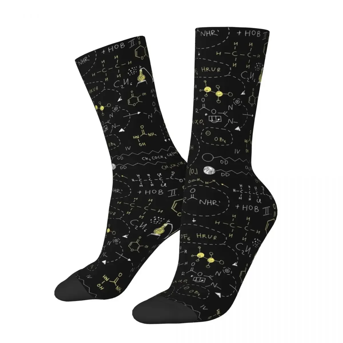 Chemistry Science On School Blackboard Socks Harajuku High Quality Stockings All Season Long Socks Man Woman's Birthday Present