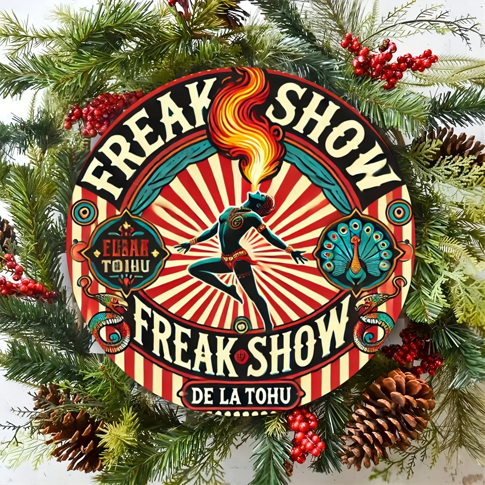 عمل فني دائري، مناسب لتزيين المنزل والمكتب، مادة متينة، مناسبة لغرف المعيشة والمقاهي والداخلية والخارجية