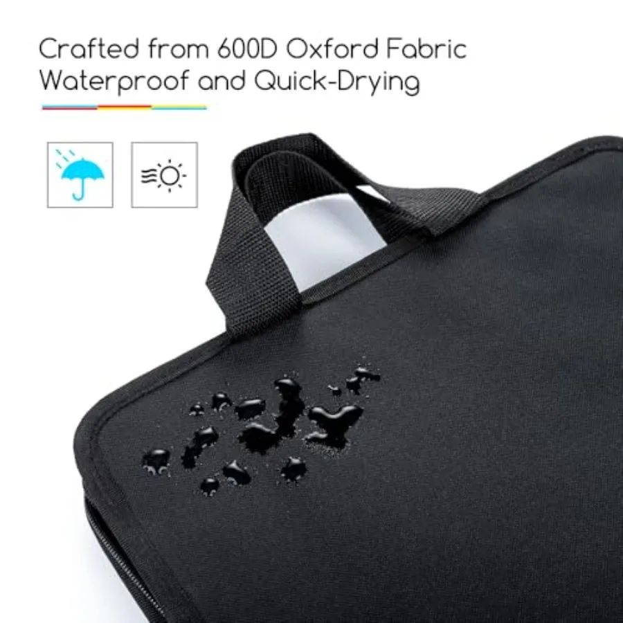 Bolsa de bocetos MEEDEN: estuche portátil para billetera de bocetos de artista para 9 x 12 almohadillas de acuarela para cuaderno de bocetos, bolsa de viaje artística con cremallera para Br