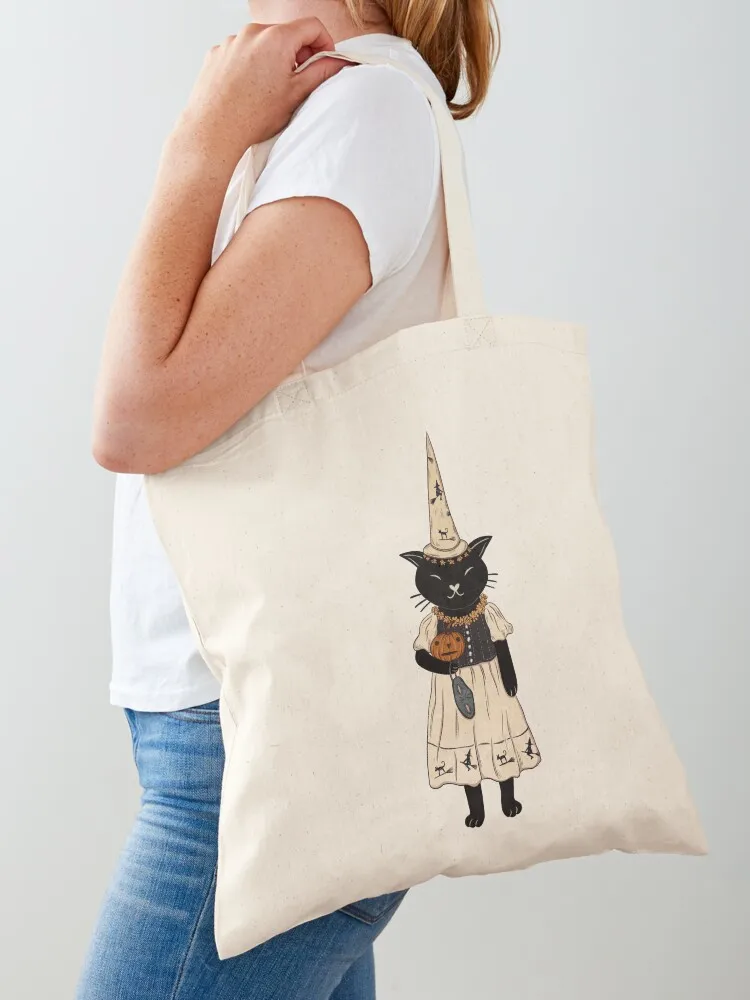 

Spooky Cat Tote Bag tote bag custom Canvas Handbags women eco bag folding