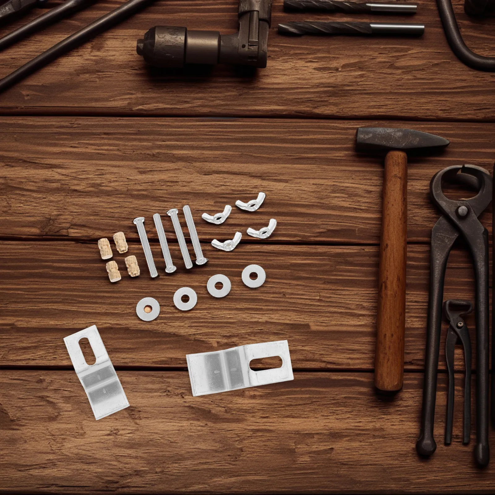 1Set Kitchen Undermount Sink Clips Iron Brackets Installation Kit Basin Support Undermount Sink Fixing Hardware Repair Kit