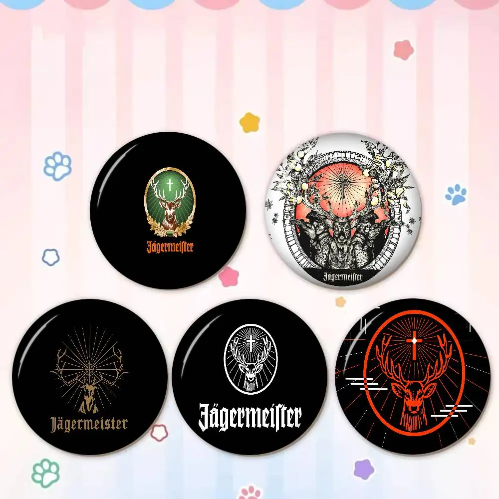 J-Jaegermeister Liqueur New  Brooches Soft Button Pin Funny Silly Gnarpy on A Skateboard Meme Badge Gamer Collection Gifts