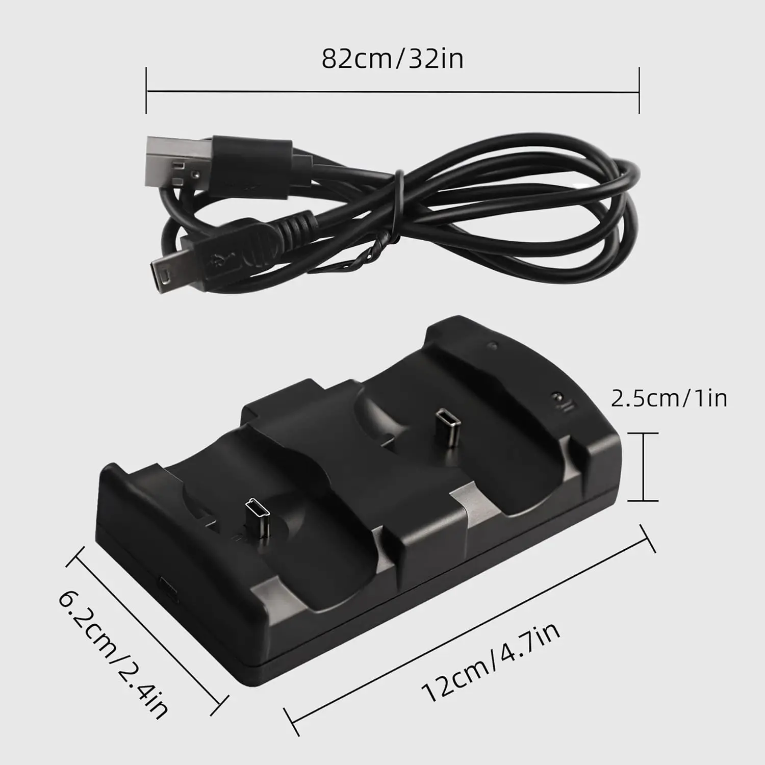 PS3 Controller Charger Station, Charging Dock for PS3 Original Wireless Dual Controller and Move Controller with LED Light Indic