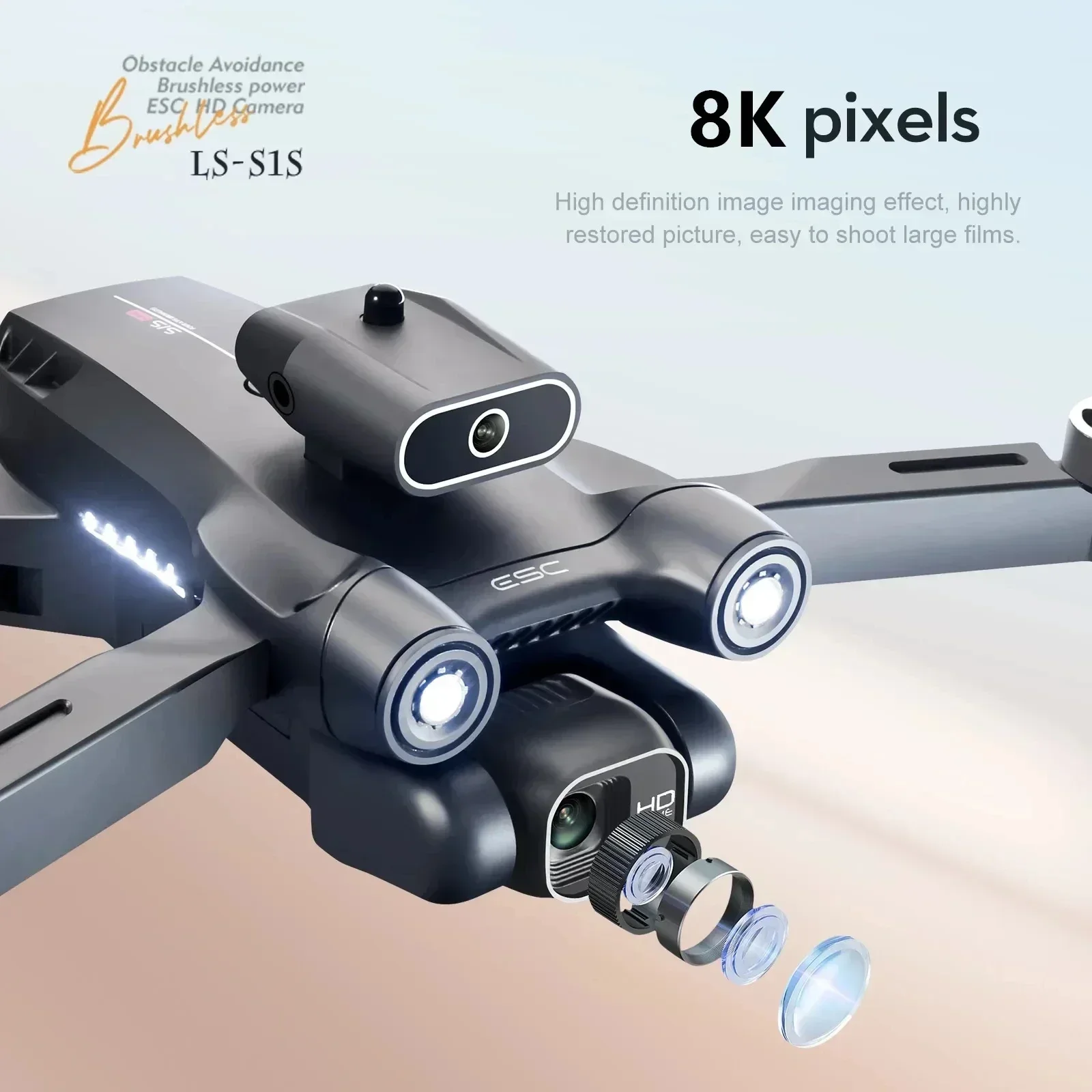 New S1S Mini Drone Camera 8K Professional Brushless Motor Dron Obstacle Avoidance HD Dual Camera Foldable Quadcopter Toys