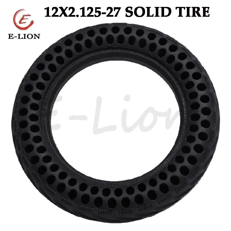 

12 inch double honeycomb solid tire for electric bike replacement, size 12x2.125-27, durable and puncture-proof