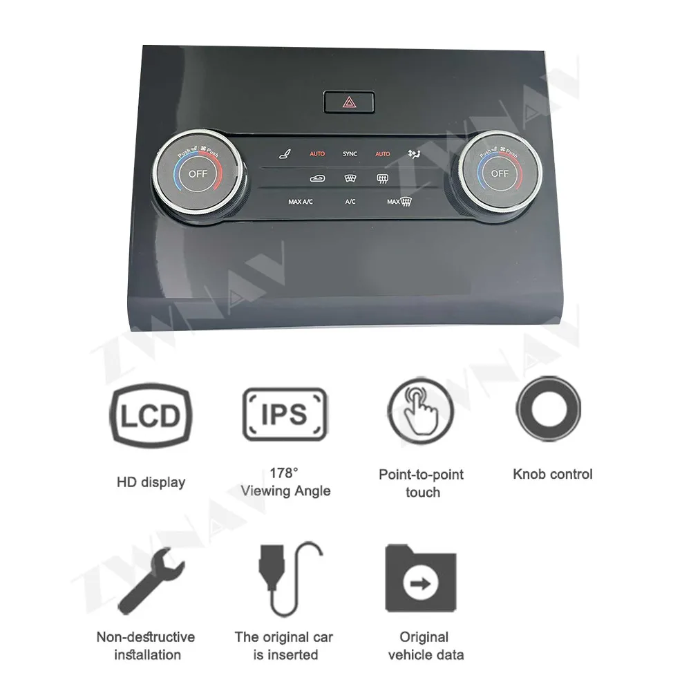 Para land rover range rover sport 2014-2017 modelos ac sistema de controle de ar condicionado traseiro tela de toque acessórios do carro