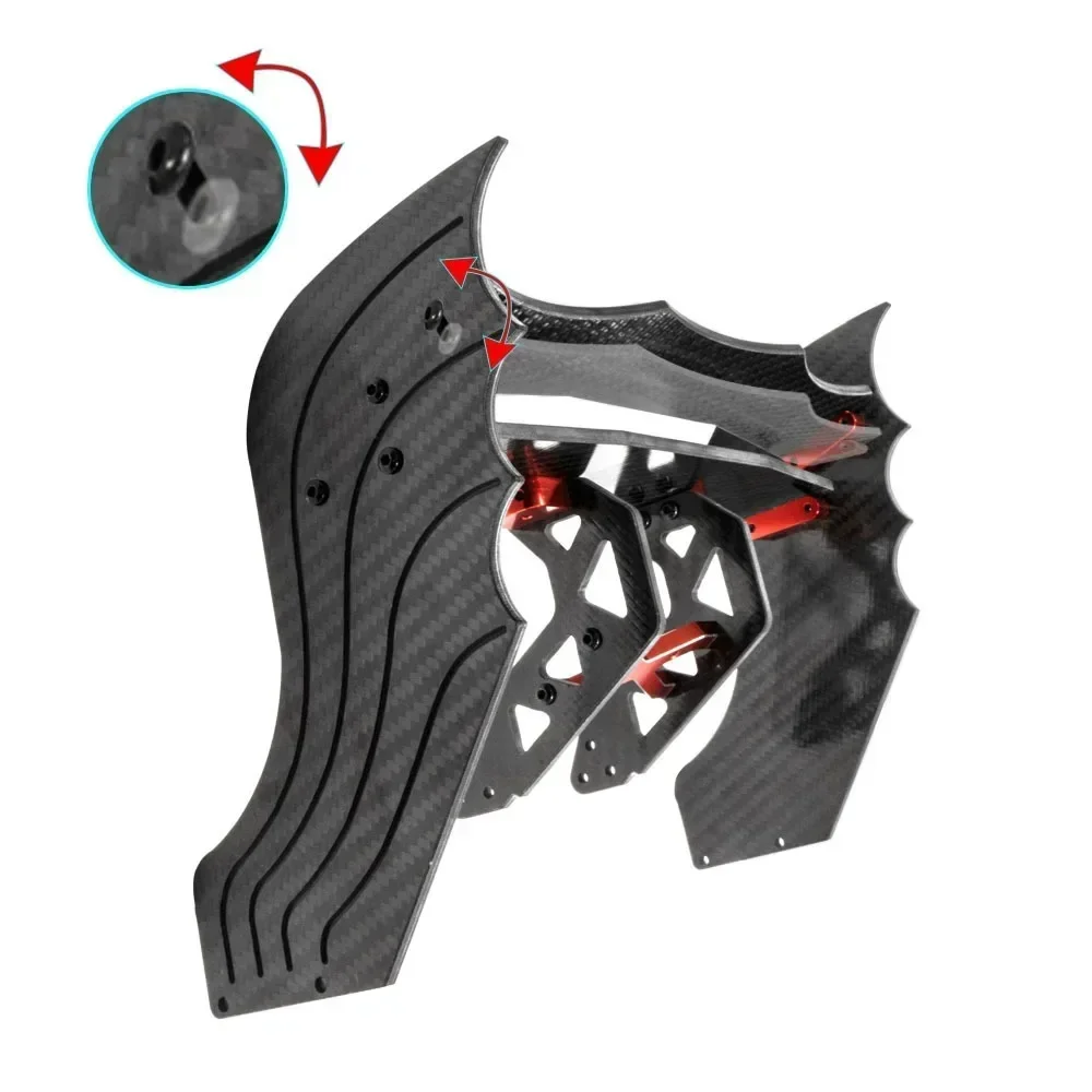 Difusor de fibra de carbono compatible con marco de soporte de ala trasera para ARRMA F1 LIMITLESS 1/7 RC piezas de mejora de coche