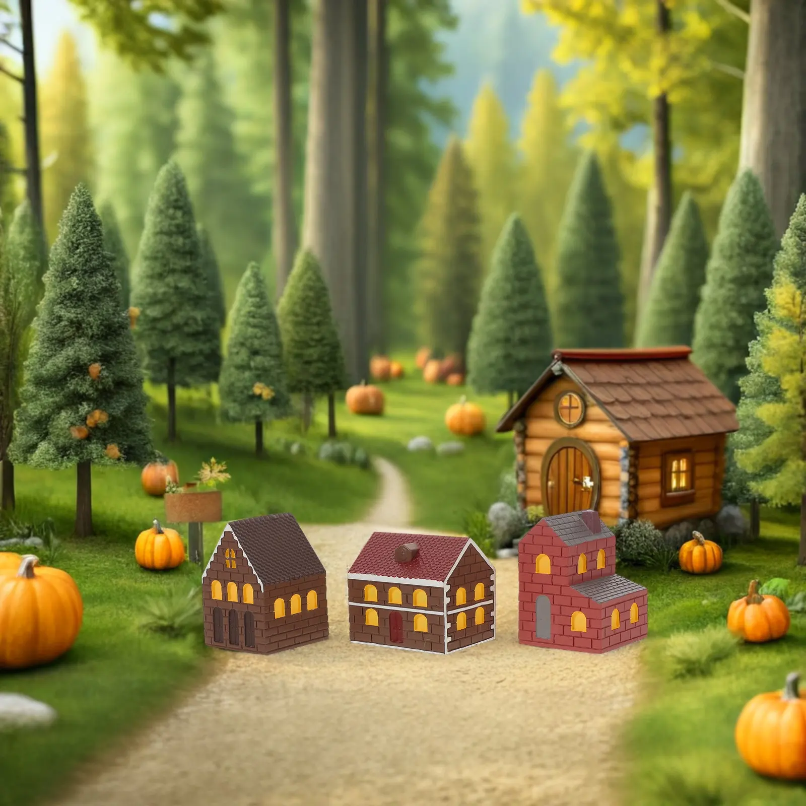 

3Pcs Miniature House Japanese Style Resin Tiny Home Kit Fairy Garden Bonsai Terrarium Crafts Accessories Micro Landscape