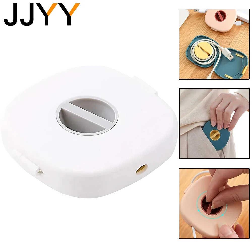 JJYY Portable Round USB Cable Winder Swivel Cover Home Accessories Small Cell Phone Charging Cable Winder Swivel Cable Winder