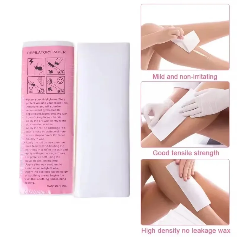 20/50/100 шт. нетканая ткань для удаления волос, восковая бумага в рулонах, высокое качество, эпилятор для удаления волос, восковая полоска, бумага