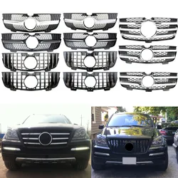 GT-R Style Vertical Bar Hood Upper Grid Kidney Radiator Grill For Mercedes-Benz X164 GL320 GL350 GL450 GL500 2007-2009 2010-2012