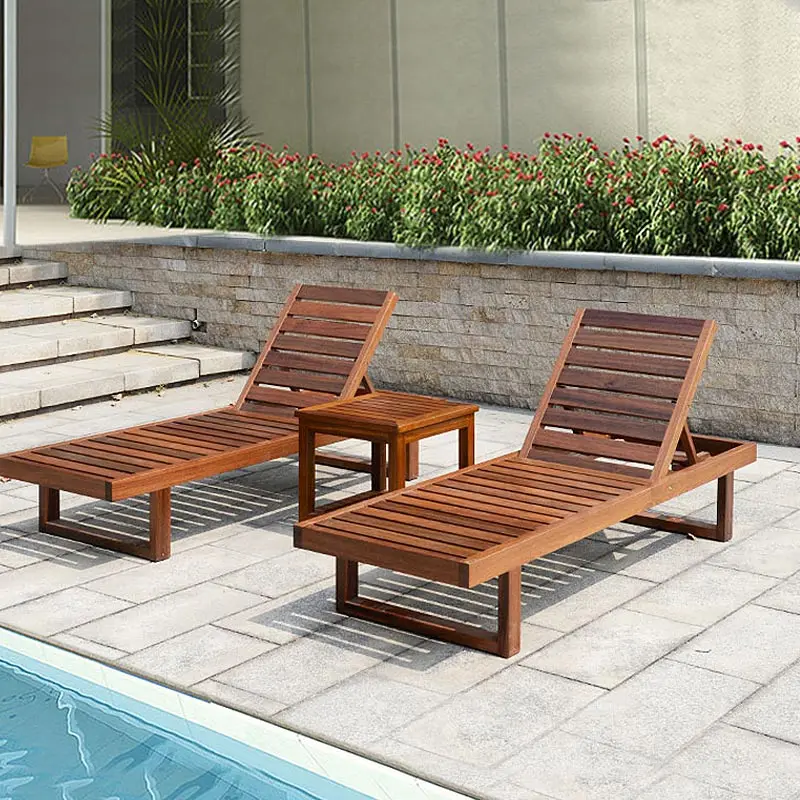 Tumbona de madera maciza para exteriores, tumbona de jardín, playa, piscina, Patio, muebles, gran oferta