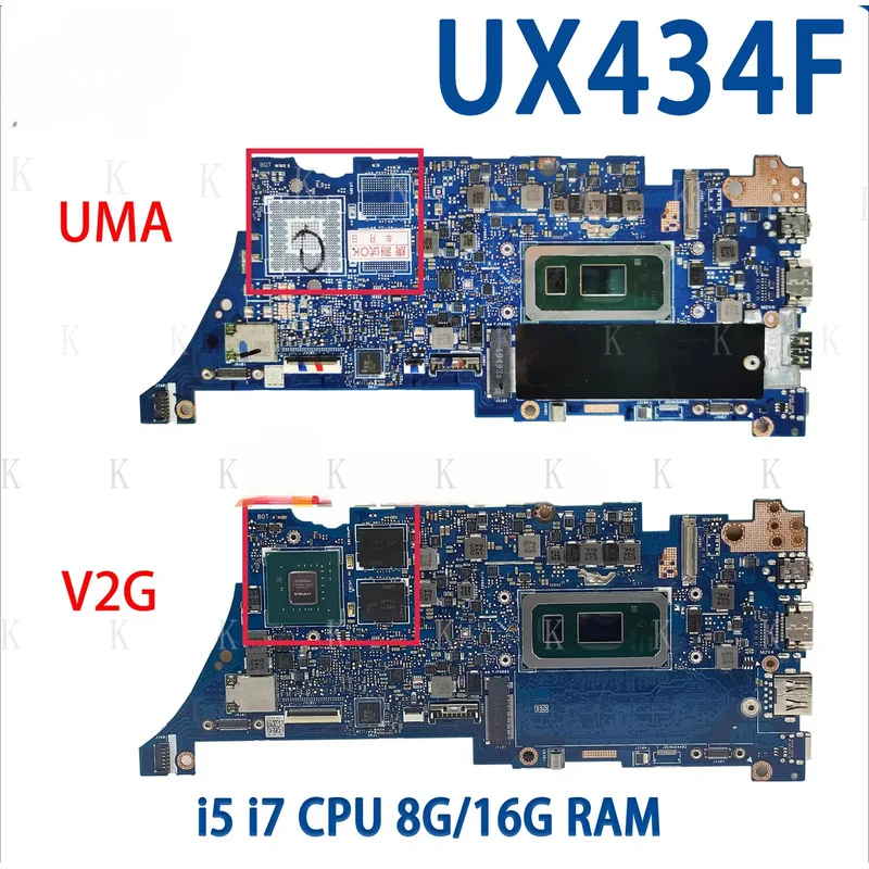 C FOR UX434F For ASUS UX434FL UX434FA UX434FLC  U4600F Mainboard i5 i7 CPU 8G/16G RAM
