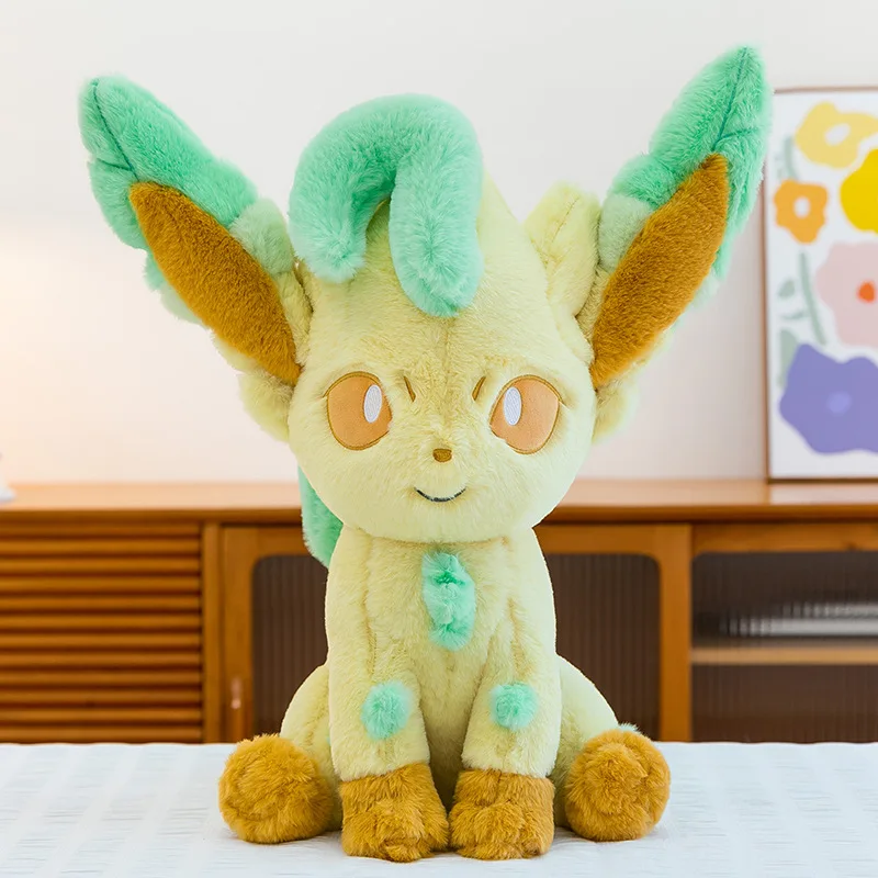 45/80 cm Grote Leafeon Pokemon Knuffels Pop Cartoon Ornament Gevulde Plushie Kawaii Eevee Kussen Pokémon Cadeau voor Kinderen