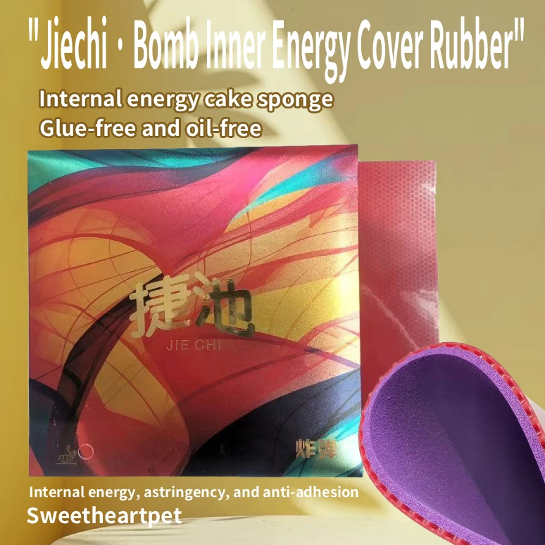 JIECHI Table Tennis Rubber, Inverted Rubber Sheet with Sponge No Need for Oil Refilling