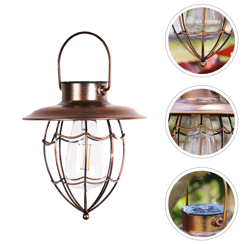 

Retro Ambient Solar Lamp Outdoor Hanging Iron Garden Lantern LED Yard Lighting Gifts Energy Efficient Environment Friendly