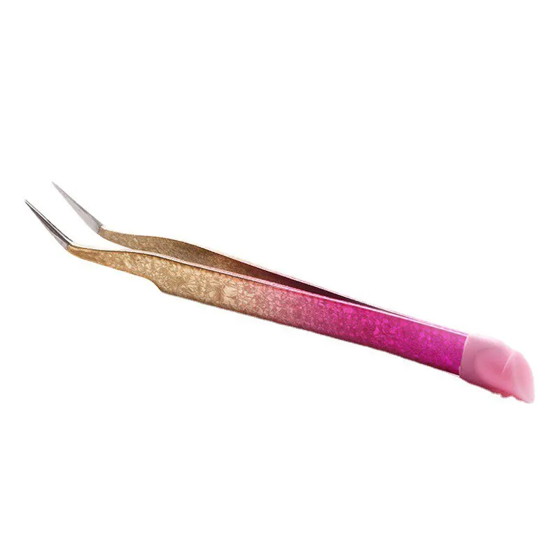 Tweezers Multifunctional Double Headed Tweezers Nail Clipping Sticker Tape Silicone Pressing Rod Tool 2pc