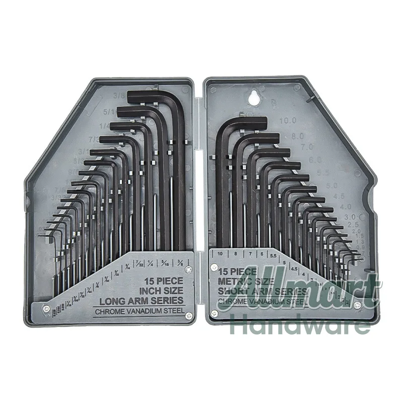 

Metric & Imperial Flat Head Hex Key Wrench 30-Piece Set, Professional Hex Wrench Kit, Industrial Repair Tool Set