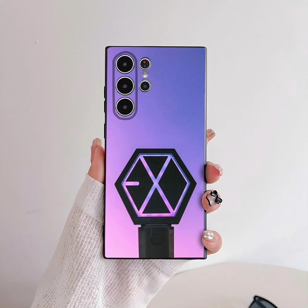 حافظة هاتف Kpop E-EXO الكورية لهاتف سامسونج جالاكسي S25 S24 S22 S23 Ultra S21 S20 Plus حافظة كاملة غير قابلة للانزلاق