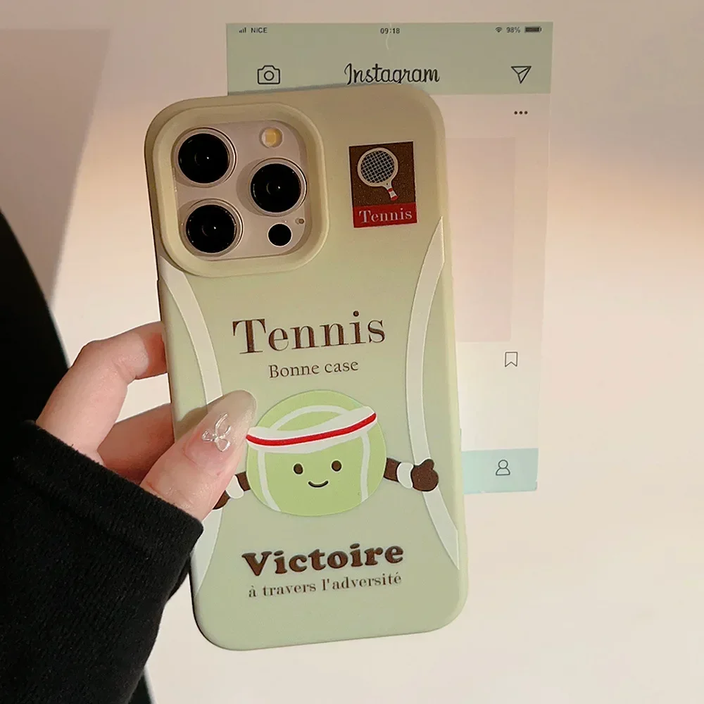 Funny baseball Tennis Sport doll art Phone Case For iPhone 16 15 14 13 12 11 Pro Max 16 Plus Case Cute Cartoon shockproof Cover image 3