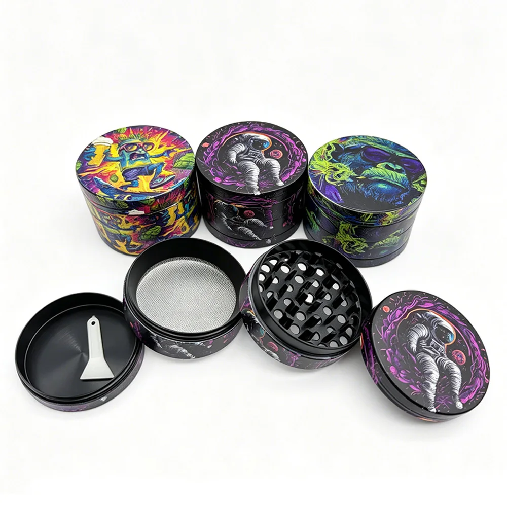 4 Layers Metal Herb Grinder Zinc Alloy Portable Spice Mill Grinding Hand Crusher For Dry Herb Spices Kitchen Smoking Accessory